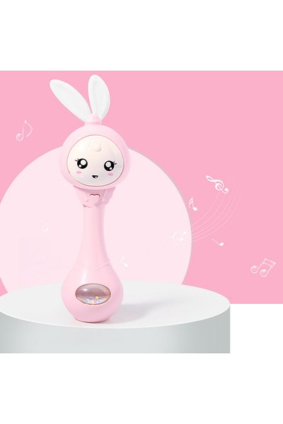 Choice ShineRattlepink Music and Shine Rattle Toys Rabbit Intelligent Baby Rattles Smart Bunny Smarty Media