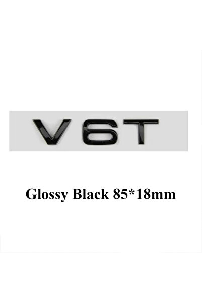 Choice5 V6T Glossy Black 3D ABS Chrome Black Logo V6T V8T V10 Emblem Car Fend...