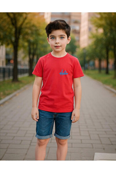 Windy Island Детска велосипедна яка от памук, унисекс, с принт „Hello“