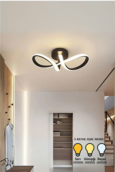 Avize Parla ASYA LED Avize Tekli 3 Renk Işık Modlu (Beyaz-Günışığı-Sarı) Modern Salon Yatak Odası Avizesi