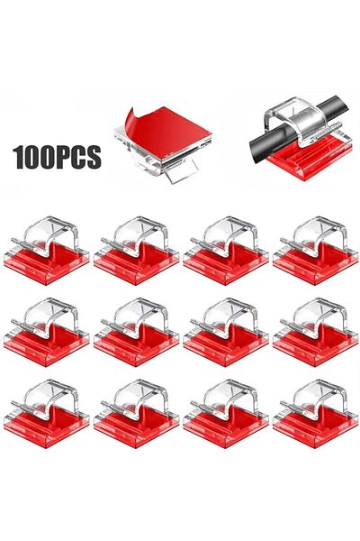 Vikefon 100pcs Transparent 50/100PCS Cable Organizer Clips Cable Management Wire Manager Cord Holder USB Cha
