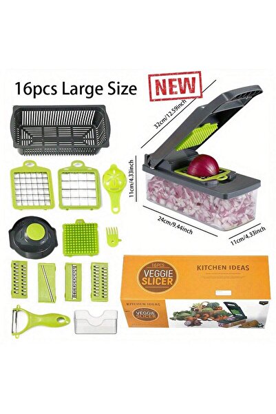 Choice3 مجموعة مكونة من 16 قطعة، قطاعة خضراوات، قطاعة فواكه متعددة الوظائف، م...