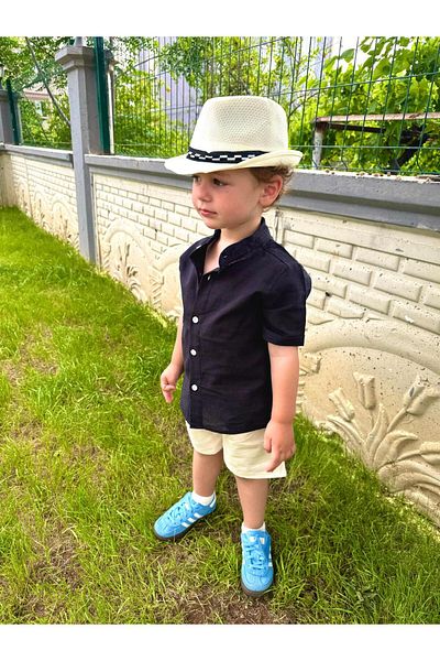 Rhythm Clothing Gökjoy Kids Linen Look, Shirt Shorts, Accessories Boys Casual Bottom-Top Set