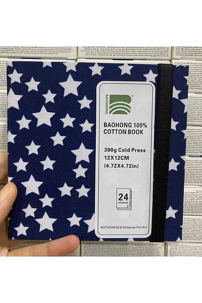 Choice 12x12cm Star Book Baohong Academy Watercolor Pad 20 Sheets Glue Bound Acid-Free 300G 140LB Paper Wet