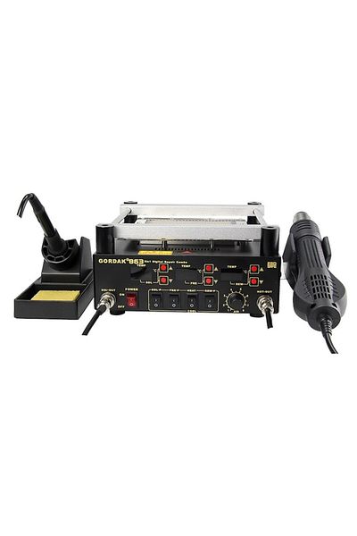 Gordak Soldering station, hotplate, blower and letcon, with thermal bath, Gordak 863 PROFI