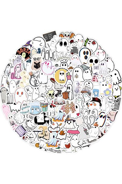 Choice 100pcs All 100pcs Funny Cartoon Ghost Stickers For Luggage Guitar Phone Diary Waterproof Graffiti Ki