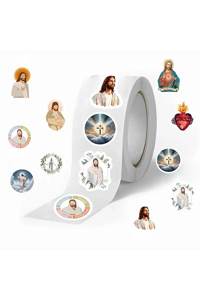 Choice 500pcs All 500PCS Religious Jesus Stickers Aesthetic Cartoon PVC Decal Roll for Bottles Laptops Phon