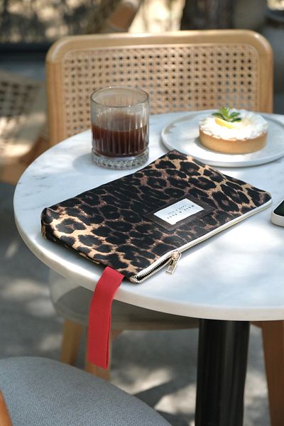 WOLF & ROCK Leopard Pattern Clutch Bag/Hand Bag