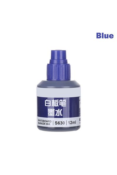 Choice blue- 12ml Refill Ink Erasable Whiteboard Marker Pen Inks Black Red Blue 3 Colors Instantly Dry Offi