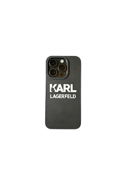 Karl Lagerfeld Husă de telefon, compatibilă cu iPhone 15 Pro alb-negru