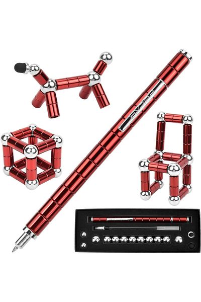 Choice red Decompression magnetic pen, fidgeting magnetic pen, multifunctional novel pen for relieving fidg