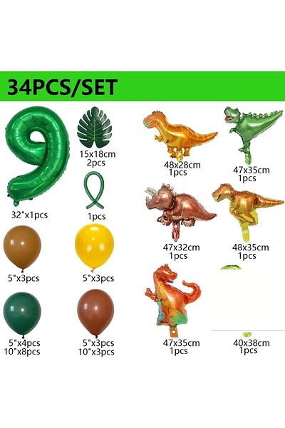 Choice Other Number 9 32 英寸 Number Dinosaur Birthday Party Dino Balloons Palm Leaf Set First Bthday Boy Par
