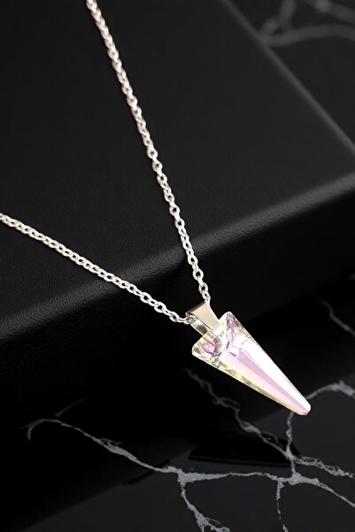 Lina Tia Kadın Çelik Zincirli Su Yolu Gümüş Kaplama Piramitvari Tasarım Model...