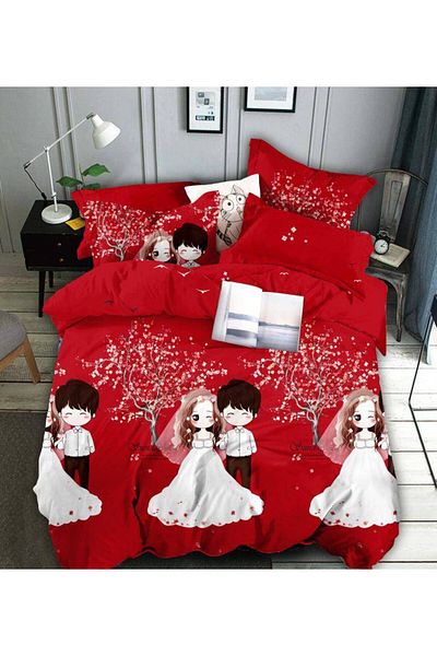 CHIRASO CHIRASO Linen, FINET 6 Pieces, Classic Sheet 234x240cm, Cheerful and Colorful Print