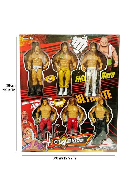 BabyCara WWE 6-Piece Action Figures Random Wrestlers Characters Ultimate Warrior Set
