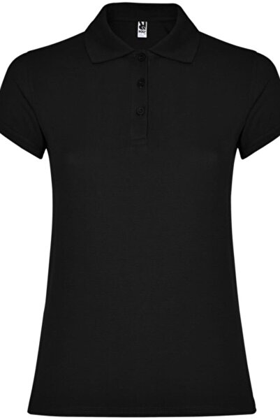 OEM Women's short-sleeved black cotton polo shirt, size S