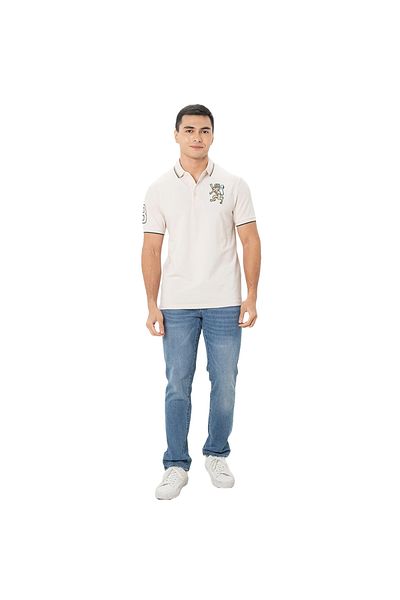 Giordano قميص بولو بطبعة الأسد للرجال