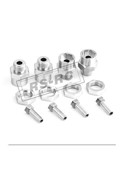 Choice 4pcs 4PCS Aluminum Alloy 12mm to 17mm Wheel Hex Hubs Adapter Extension Conversion Nuts for 1/10 RC C