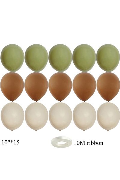Choice 10inch 15pcs CFD 15/20PCS 10inch Vintage Balloons Retro Khaki Green Balloon Set for Wedding Annivers
