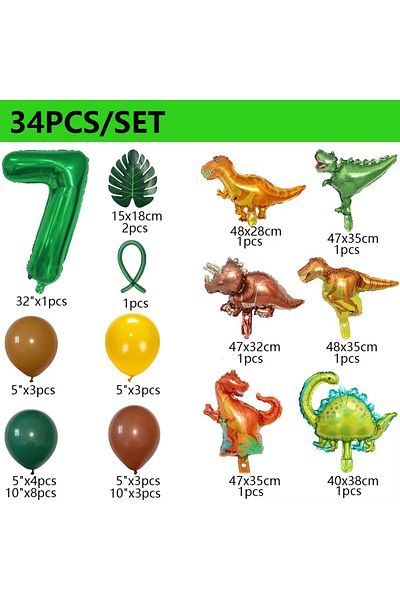 Choice Other Number 7 32 英寸 Number Dinosaur Birthday Party Dino Balloons Palm Leaf Set First Bthday Boy Par
