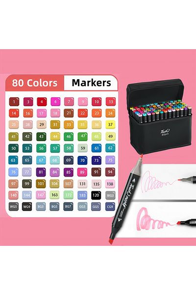 Choice 80 Colors 30/40/60/80 Colors Alcohol Felt Markers Pens Dual Tip Permanent Artist Art School Supplies
