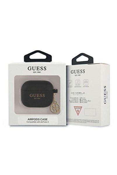 Guess Guess 4G Charms Silicone Protective Case for AirPods 3, Black