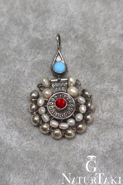 Naturtakı Gerçek İncili Otantik 925 Ayar Gümüş Ustalık İşi El Üretimi Kadın S...