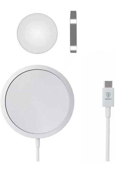 SP SPON Magnetic Wireless Charger by SP SPON, Compatible with iPhone 12, Fast Charging 15W, White