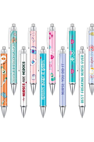 Choice مجموعة أقلام حبر جاف سوداء مكونة من 10 قطع، أقلام حبر جاف قابلة للسحب،...