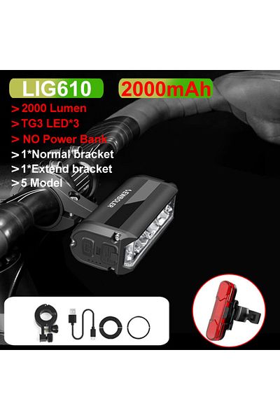 Choice 2000mAh-taillight NEWBOLER Bicycle Light Front 10000mAh Bike Light 6000Lumen Waterproof Flashlight