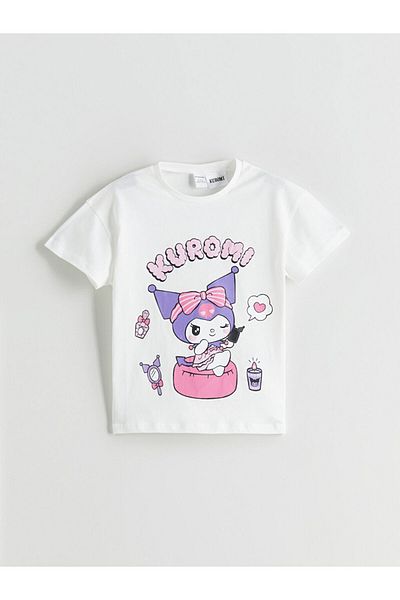 LC Waikiki Ecru Kuromi Printed Baby Girl T-Shirt and Leggings 2-Piece