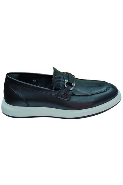 Rego 1774 Ανδρικά Μαύρα (40-44) Δερμάτινα Loafer παπούτσια με αγκράφα