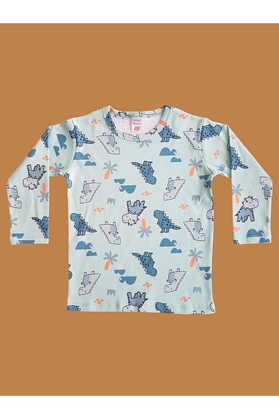 çamaşır bahçesi kendinize iyi bakın Long Sleeve Patterned Children's Pajama Set # Printedchildpyjamasuit # Laundry Garden # Dinazordesignpajamas