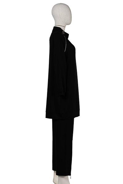 Invee Zippered Sweatpants Suit Black