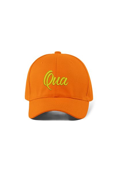 QUATEX Qua Embroidered Orange Sports Hat Unisex Adjustable Velcro Back It Is a Quality Product