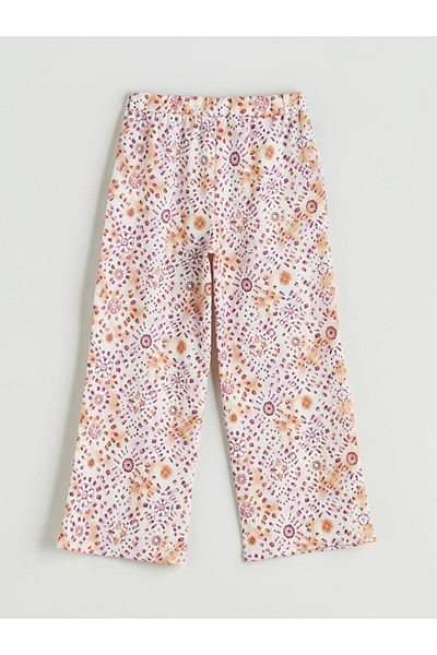 LC Waikiki Mixed Floral Girl's Pants with Elastic Waist
