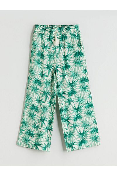 LC Waikiki Green Elastic Waist Girl's Trousers