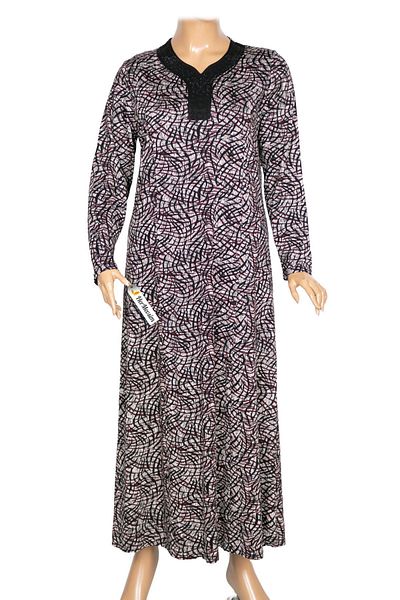 Hermevsim Hesna Women's Minel Battal Size Cup Full Length Black Dress Pattern 24