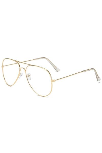Tessero Protective Aviator Glasses for Computer, Transparent Lenses, Metal Frame, Blue Light Filtering, Unis