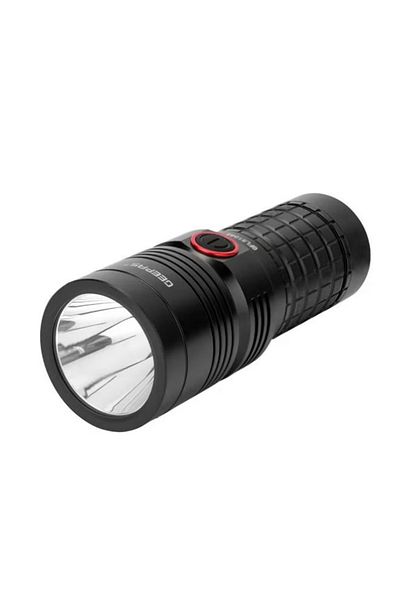 Geepas مصباح يدوي LED مقاوم للماء مع بنك طاقة - GFL51044/أسود