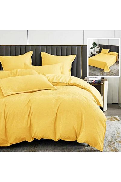 PATONE Bed linen Bumbat Satinat Baroque UNI, 6 pieces, double bed, yellow
