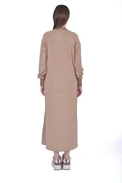 Invee Lace Leotard Dress Camel