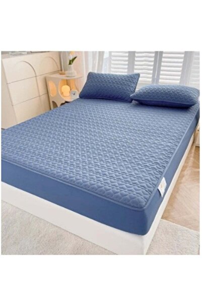huitich طقم غطاء سرير مقاوم للماء، مقاس 150 × 200 سم - أزرق