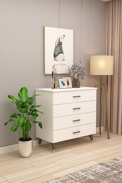 asratrend %100 MDFLAM 4 ÇEKMECELİ ŞİFONYER 90cm