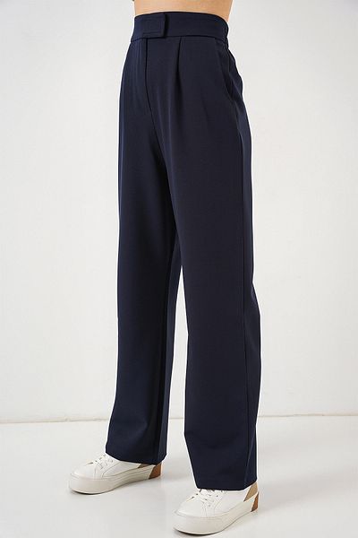 Bigdart 6612 High Waist Fabric Trousers - Navy Blue
