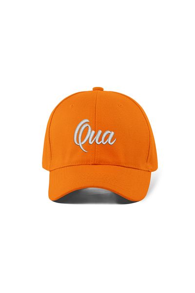 QUATEX Qua Embroidered Orange Sports Hat Unisex Adjustable Velcro Back It Is a Quality Product