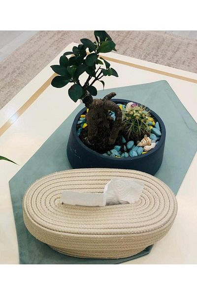 KURGAN TEKSTİL Jute, Wicker, Napkin Holder Box, Napkin Holder, Organizer, Table Organizer