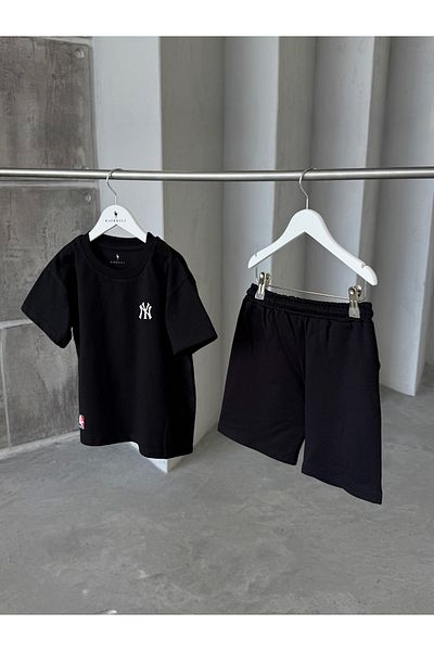 KAPROLLI Ny Girls Boys Tshirt Shorts Set - 95% Cotton 5% Lycra Printed Patterned Washable Quality Fabric