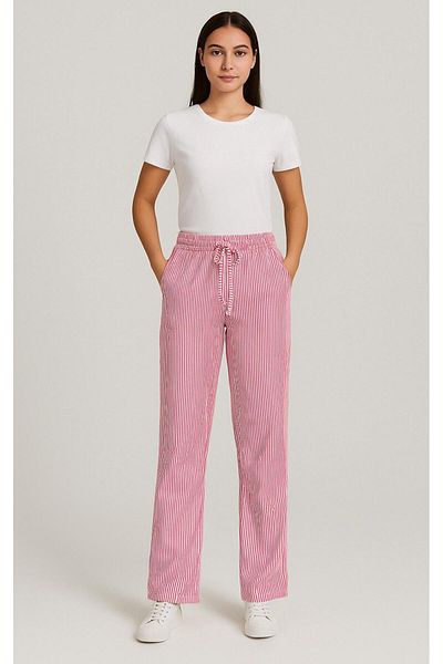 CNG MODA Unisex Waterway Striped Linen Blend Baggy Trousers