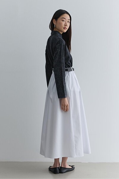 Fahhar Gathered Skirt Ecru